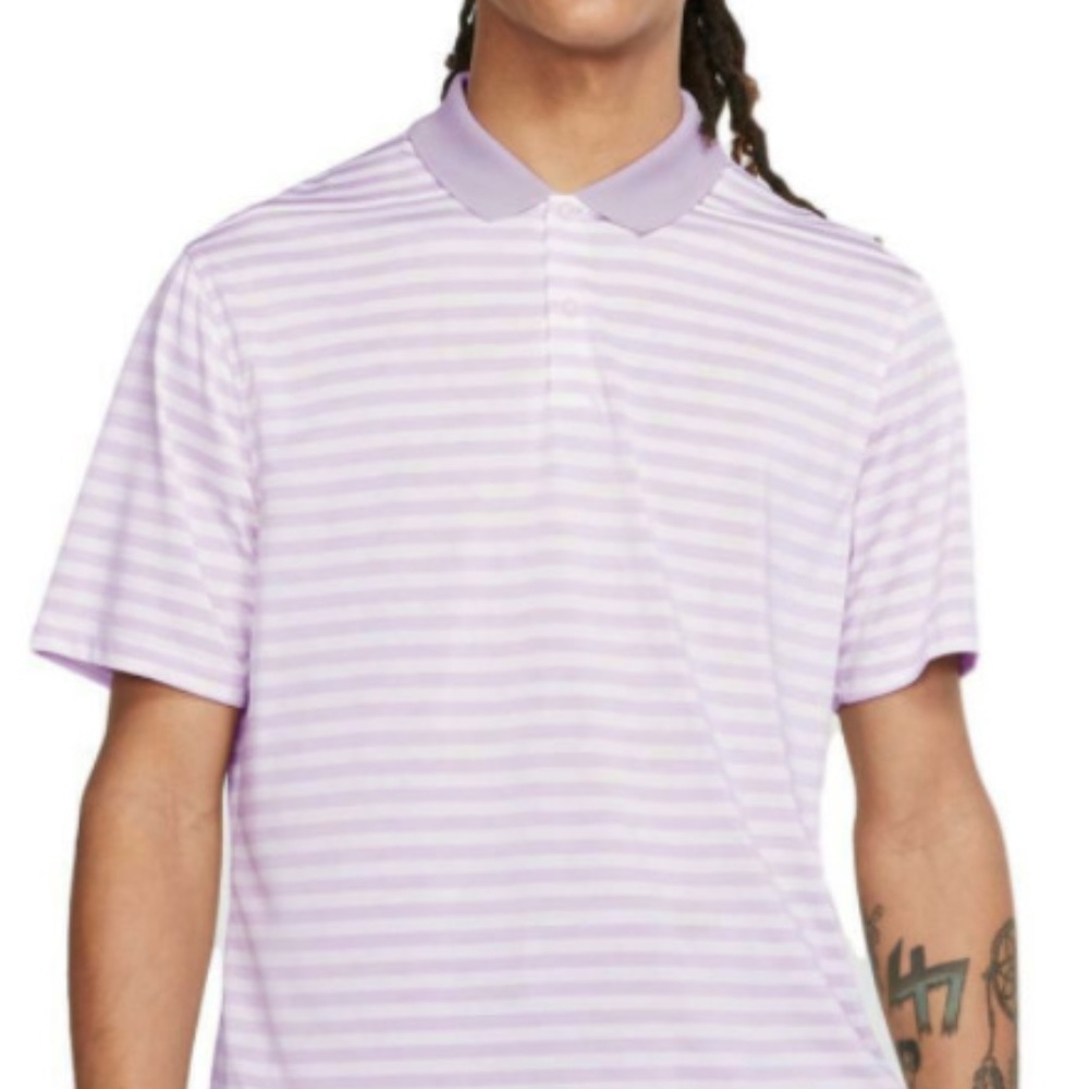 Nike golf lavender dri-fit striped men's polo